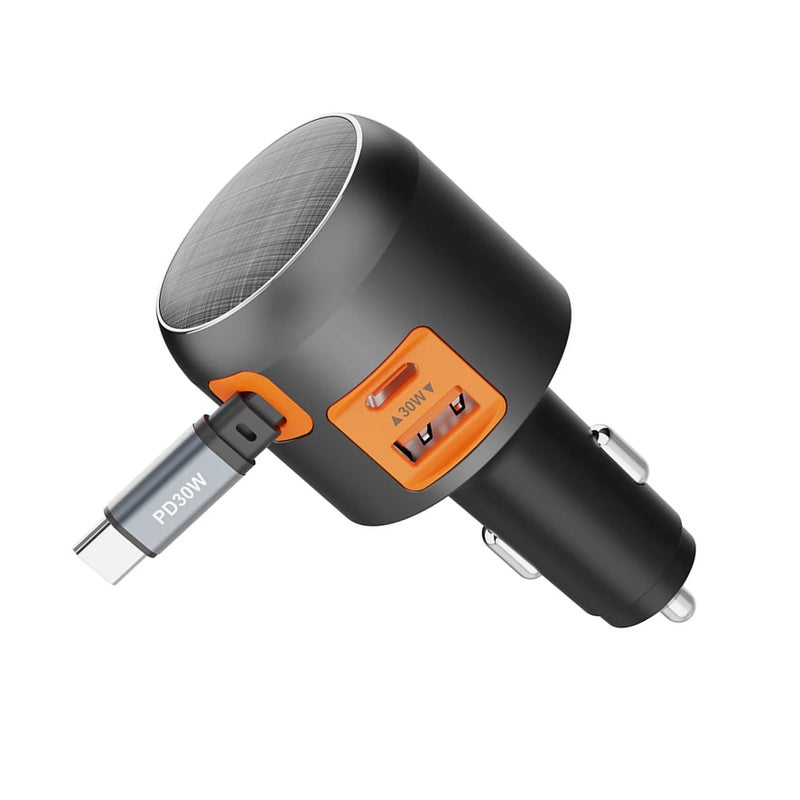 Bluejw 30W USB-C Retractable Car Charger Fast Charging, Wireless Car Charger Adapter, Automobile Chargers Power Supply - Image 3